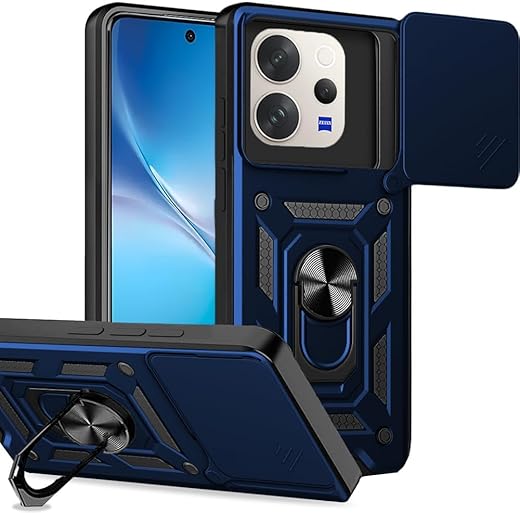 Luxe® Back Cover Compatible for Vivo V70 5G / Vivo V70 Elite 5G | D10 Tough Armor Case | Sliding Camera Shield | 360° Prot