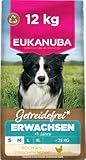 Eukanuba Hundefutter getreidefrei mit frischem Huhn für kleine und mittelgroße Rassen, Premium Trockenfutter ohne Getreide für ausgewachsene Hunde, 12 kg