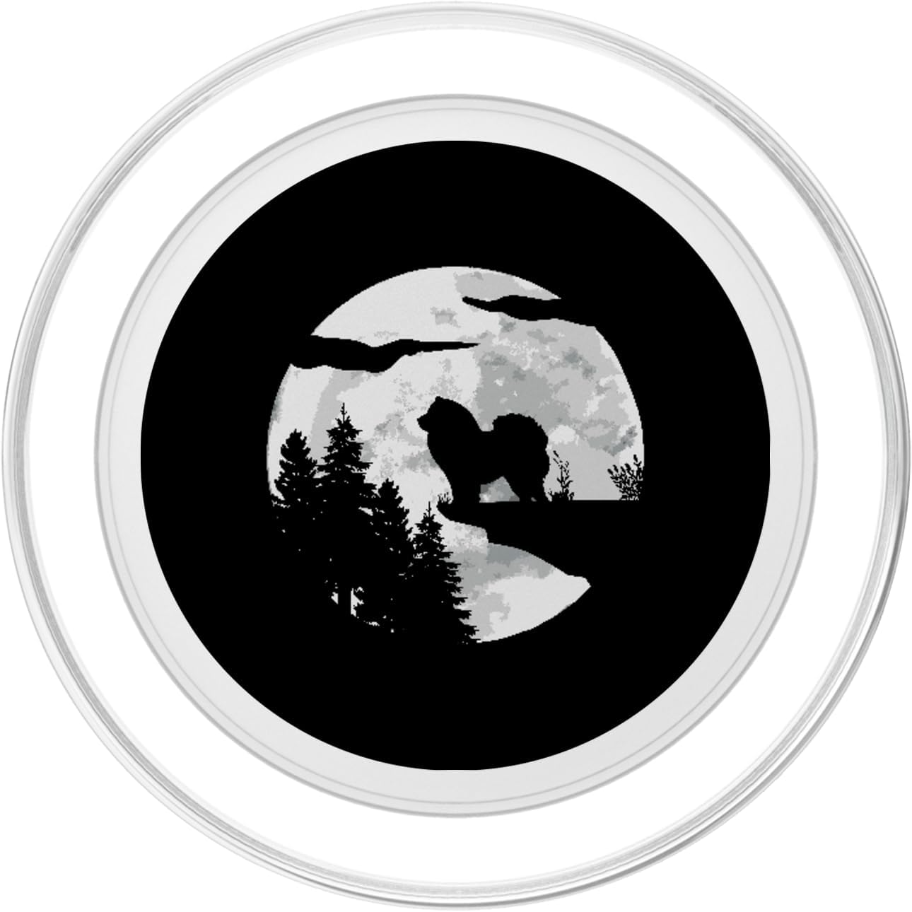 Chow Chow Dog Breed Full Moon At Night - Dog Owner Chow Chow PopSockets MagSafe PopGrip for iPhone