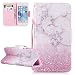 Produktbild EMAXELERS iPhone 6 6S Hülle Leder im Bookstyle Handytasche Brieftasche mit Standfunktion und Karte Halter Etui Handyhülle für iPhone 6,Pink Marble HX