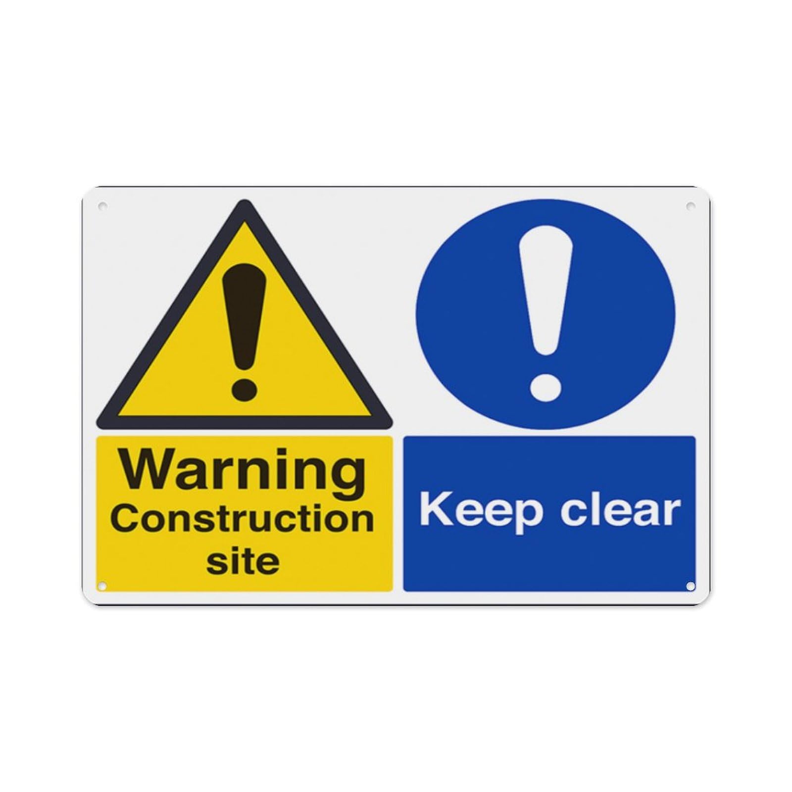peiyeety Construction Site Keep Clear Aluminum Tin Warning Signs For Home Outdoor Garden 8X12 Inches