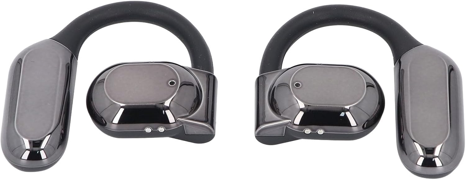 Drfeify Bone Conduction Earbuds Noise Cancelling Panoramic Sound for Conference Translation Lightweight Over Ear Earphones for Music Lovers (Black)