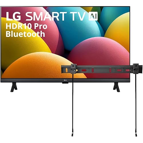 LG 32" inch Smart TV (2025) LR600 32" Class HD HDR10 LR60 Series webOS 23 Bluetooth α5 AI Processor Gen6 + Wall Mount (Renewed)