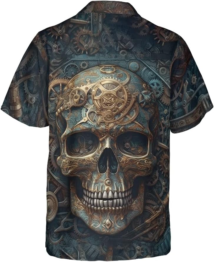 Mechanical Engineer Hawaiian Shirts for Men, Cool Mechanic Regular Fit Button-Down Hawaiian Shirt