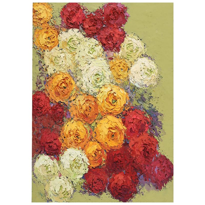 Peinture à l'huile abstraite LCDIUDIU rose 90x130 cm pour grand salon
