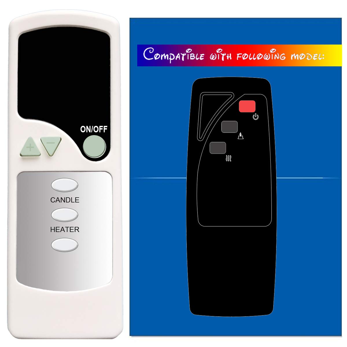 CHOUBENBEN Compatible with Twin Star ChimneyFree ClassicFlame Dura Flame Fireplace Stove Heater Infrared Remote Control DF1008 DF1008-S (T-A24)