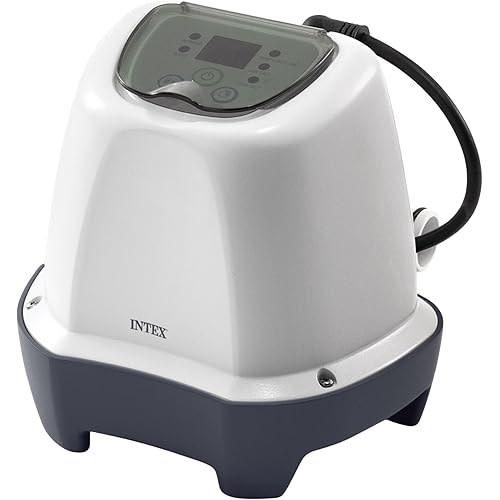 INTEX Krystal Clear Saltwater Pool Chlorine System for Above Ground Pools up to 2,200 Gallons, Pool Cleaner with Automatic Timer and Self Cleaning