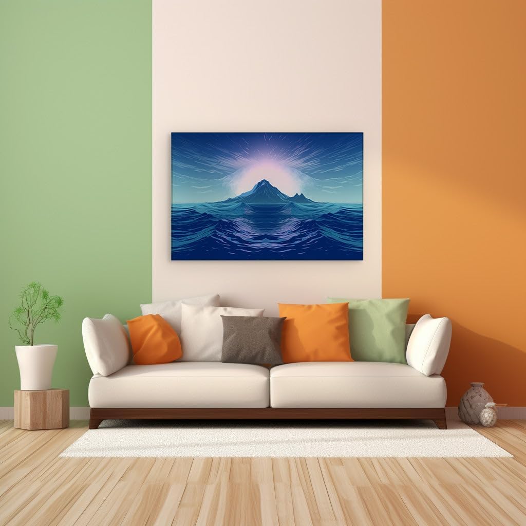 Canvas for Living Room. Submerged Serenity: A Digital Ode to Tranquil Seascapes, 27 x 18 inch Canvas Wall Art - Contemporary Masterpieces - Modern Home Decor