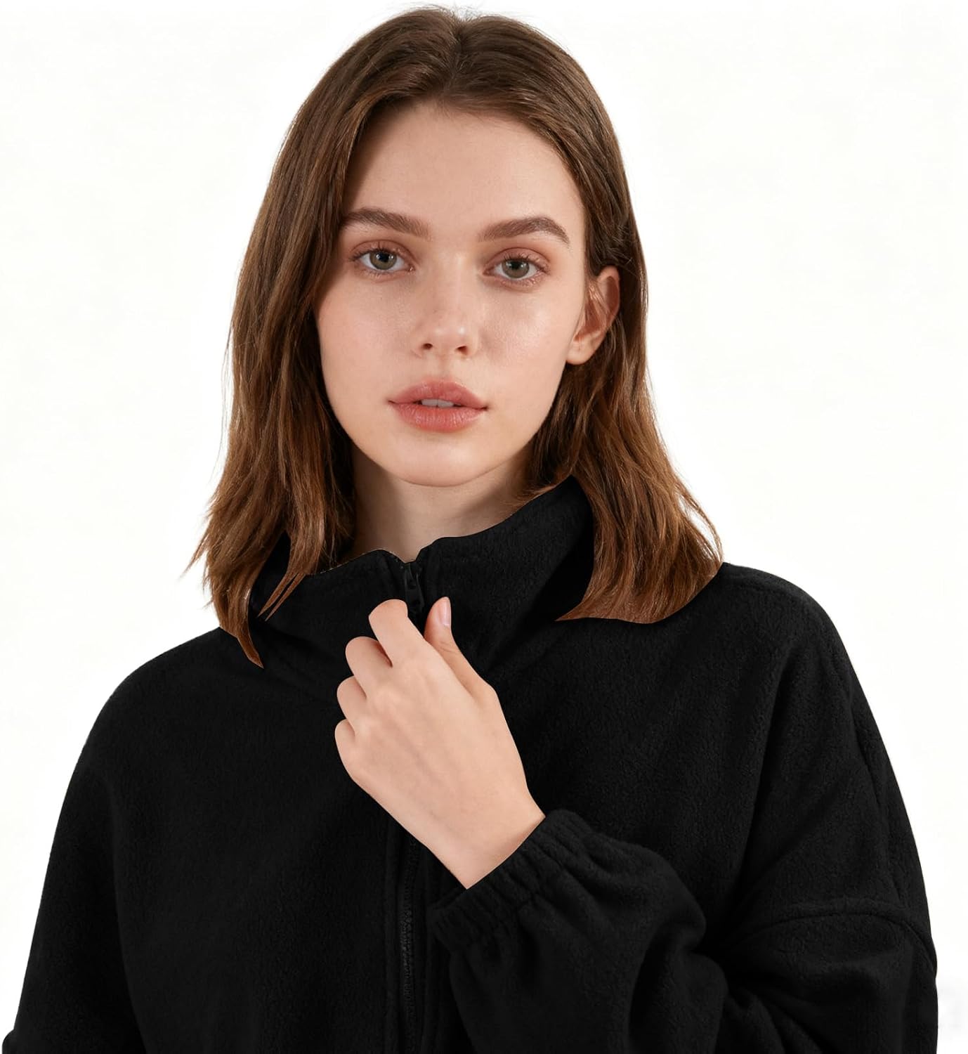 Zip Up Hoodie Long Sleeve Fashion Sweatshirt Fleece Cropped Jackets 2025 Trendy Fall Winter Clothes Outwear Fall Outfits