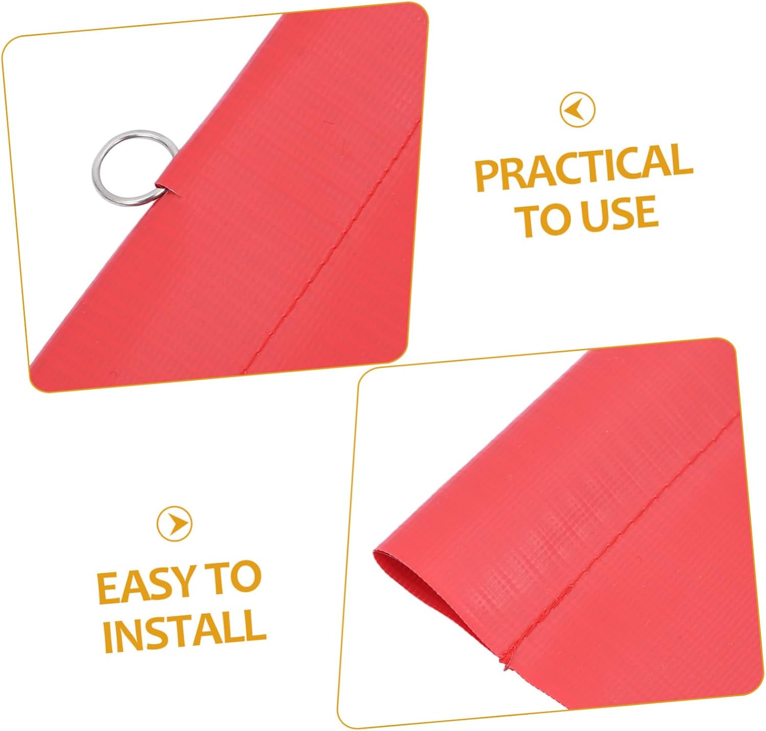 4pcs Red Wire Loop Safety Flags High Visibility Warning Flags for Truck Trailer Oversize Load and Pedestrian Crossing