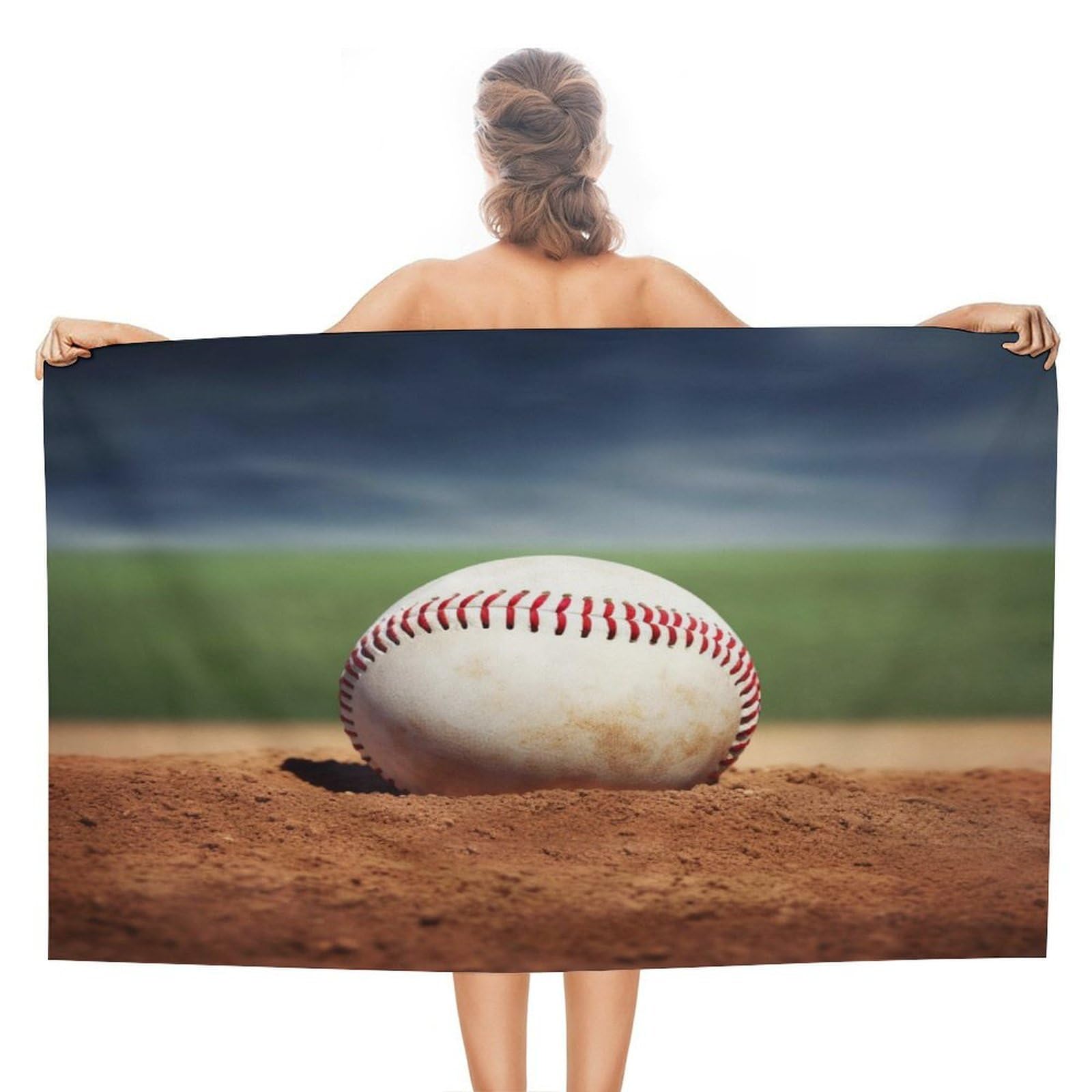 FekiLoot Baseball Beach Towel Absorbent & Quick Dry Pool Towels 31 X 51 Inches Extra Large Sandfree Beach Blanket Towels Soft Lightweight Travel Towel for Swim Yoga Camping