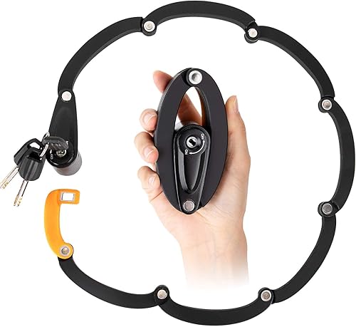 WOTOW Candado plegable para bicicleta, de acero resistente, con soporte de montaje, cerradura de bicicleta antirrobo de 35 pulgadas con 3 llaves