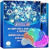 Onespring Eye Gel Pads (24 Pairs) - Under Eye Patches for Puffy Eyes, Wrinkles, Dark Circles, Natural Collagen Eye Gels, Under Eye Mask Patches for Face to Soothe Puffiness, Eye Bags