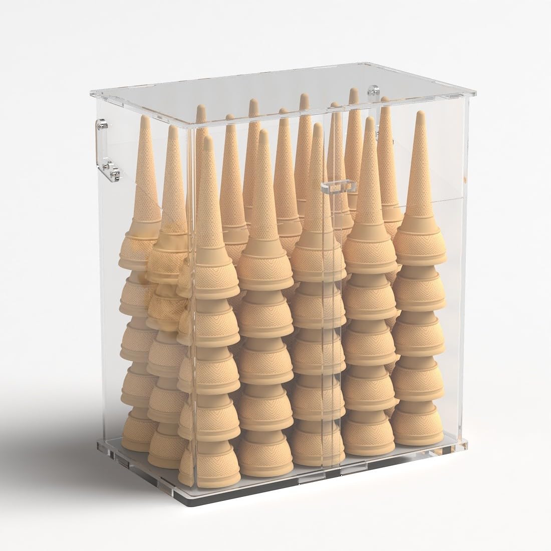 Porta coni porta cialde gelato in plexiglass trasparente - Misure: 32x20x H36 cm