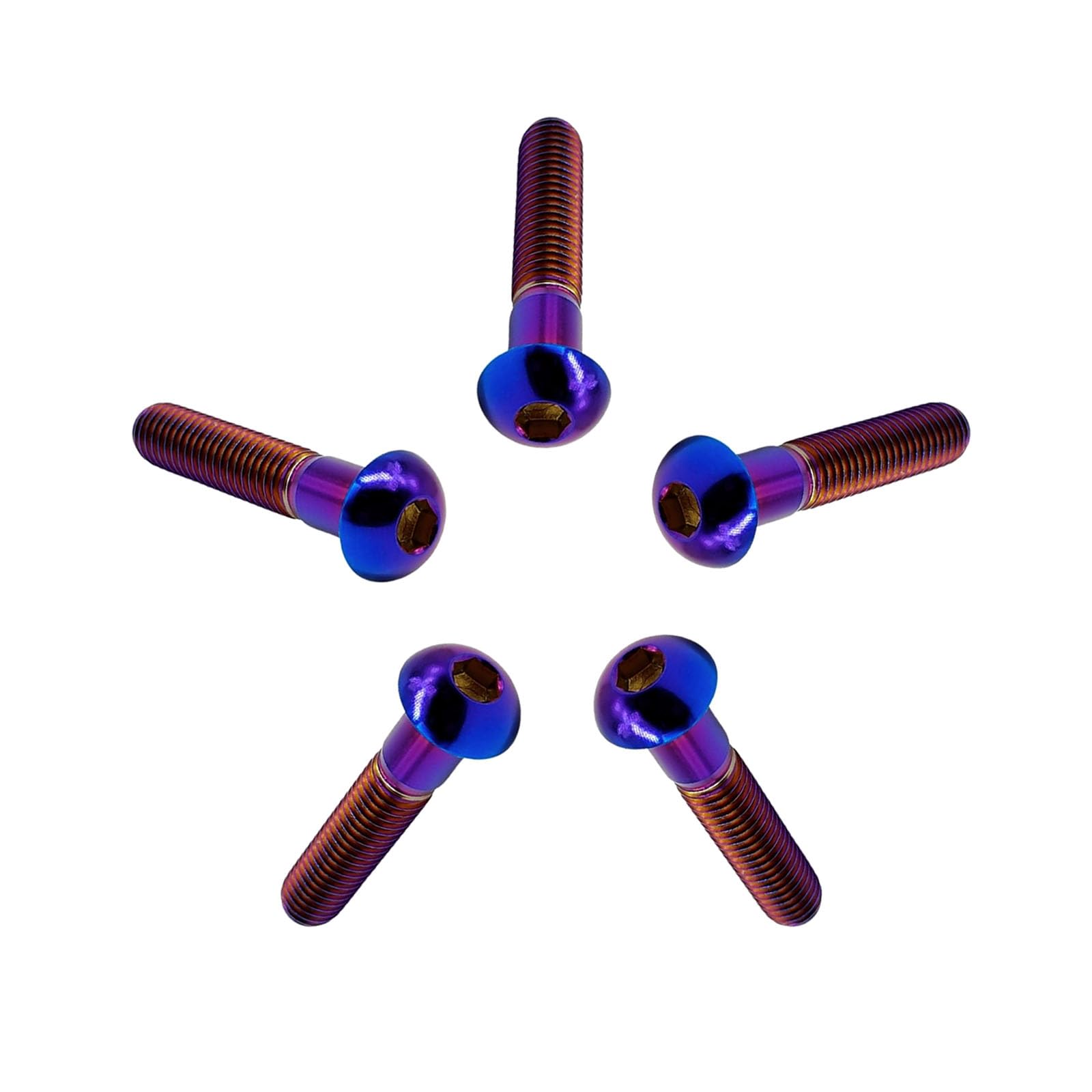 RISON 5 Stück Titan Linsenkopfschrauben mit Innensechskant M5x25mm, Teilgewinde Halbrundkopfschraube aus Titan GR5, Flachkopfschraube Linsenschraube Knopfschraube Rundkopf Schrauben