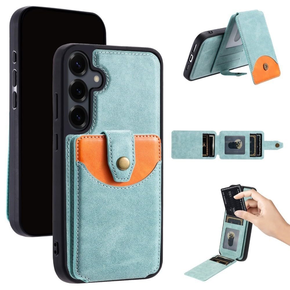 Generic Étui compatible avec Redmi Note 11 4G (couleur : vert menthe) Portefeuille Poche pour carte en cuir Rabat magnétique
