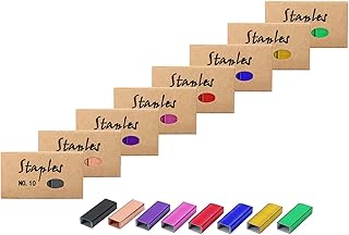 Mogoostry Colored Mini Staple Refills for No.10 Mini Stapler - Jam Free, 1000pcs/Pack (8 Packs No.10 Staples Total)