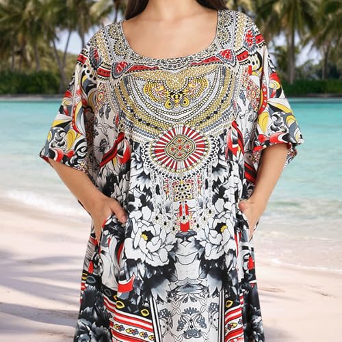 Image of Miss Lavish London Women's Kaftan- Kaftan Dress for Casual, Party, Evening, Vacation and Everyday Wear