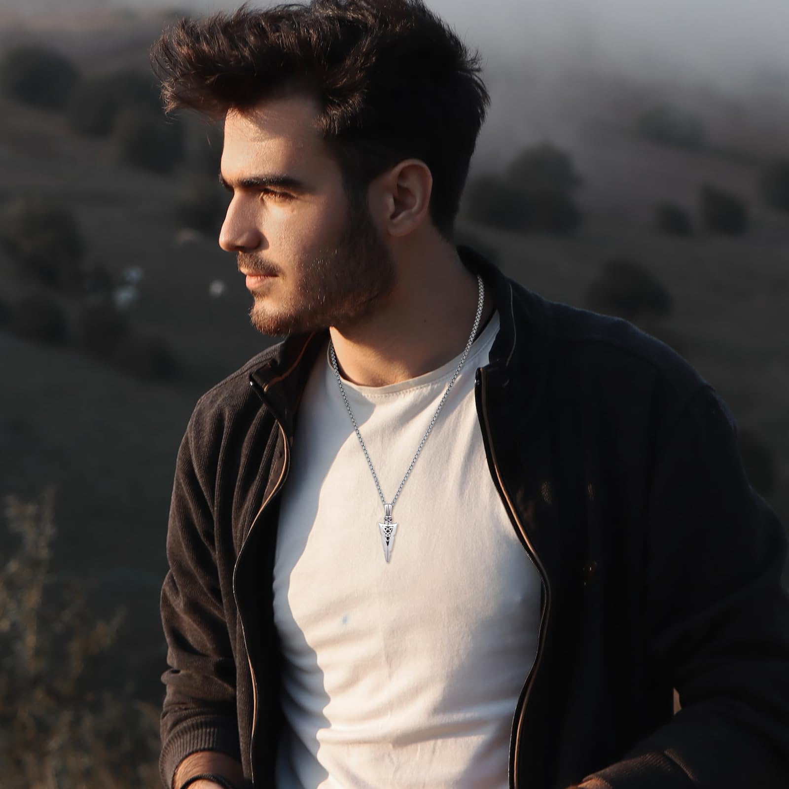 REDSUN - Collana con ciondolo a forma di freccia vichinga, martello di Thor, in argento sterling 925, con ciondolo a forma di croce, ciondolo celtico, amuleto, per uomo, figlio, ragazzo, donna, uomo e