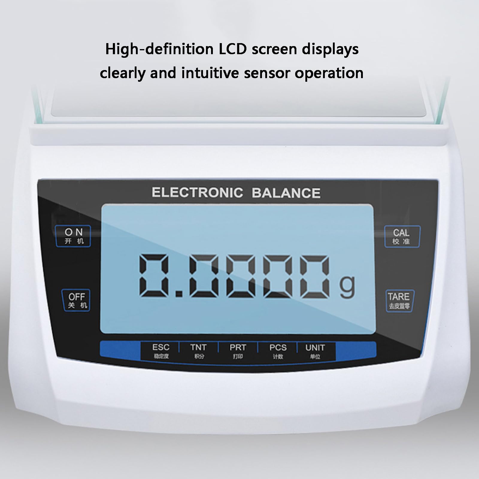 Analysenwaage, Präzisionslaborwaage 0,1 mg, LCD-Display, Kalibriergewicht, Windschutz, RS232, für Schule und Teileprüfung, Größe: 220 g/0,1 mg