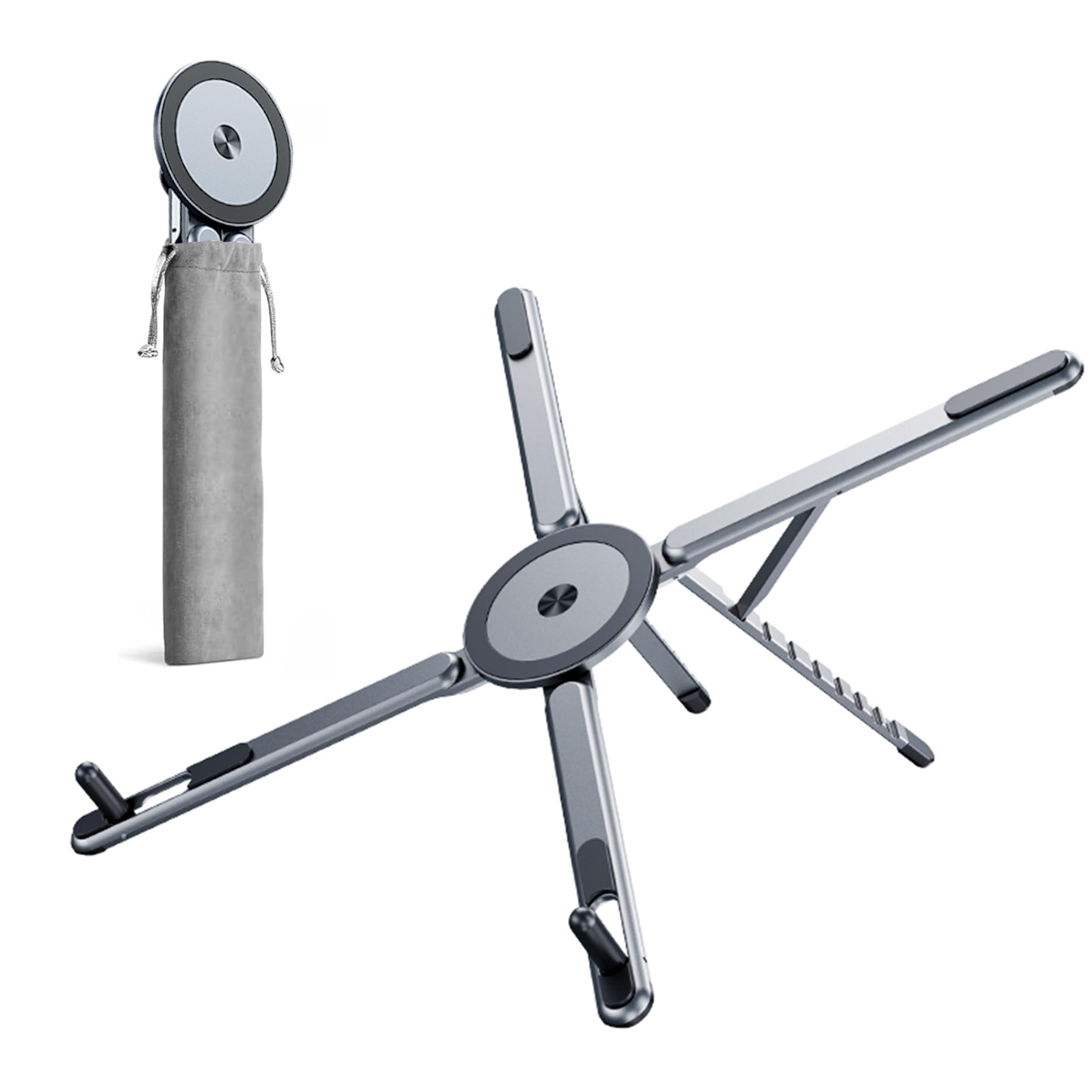 miley Portable Foldable Laptop Stand for Desk Foldable Ergonomic 8-Level Height with 13 17 Laptops Aluminum Construction Tripod
