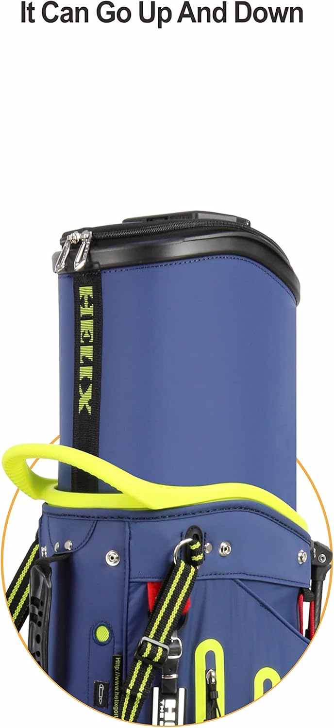 Helix Golf Stand Bag Retractable, 6 Way Dividers with Backstrap Shoulder Carry Golf Bag, Golf Bag Stand with Wheel for Traveling (Blue) : Sports & Outdoors