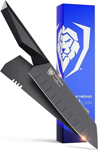 Dalstrong - Shadow Black Series - Cuchillo de acero HC alemán con revestimiento de nitruro de titanio negro Acero HC alemán con revestimiento de