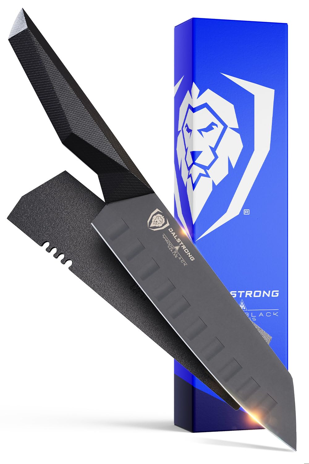 DALSTRONGShadow Black Series - Black Titanium Nitride Coated German HC Steel - Sheath (7" Santoku)
