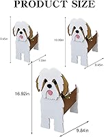 Vista 8 de Adorables macetas de interior para cachorros, maceta para mascotas y perros, maceta para suculentas con drenaje Shih Tzu, macetas para exteriores