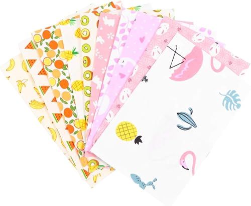 Miniatura 2 de PRETYZOOM Sábanas acolchadas de algodón, 10 piezas, hojas cuadradas de tela, patrón de flamenco, retazos de algodón, manualidades, costura, álbumes