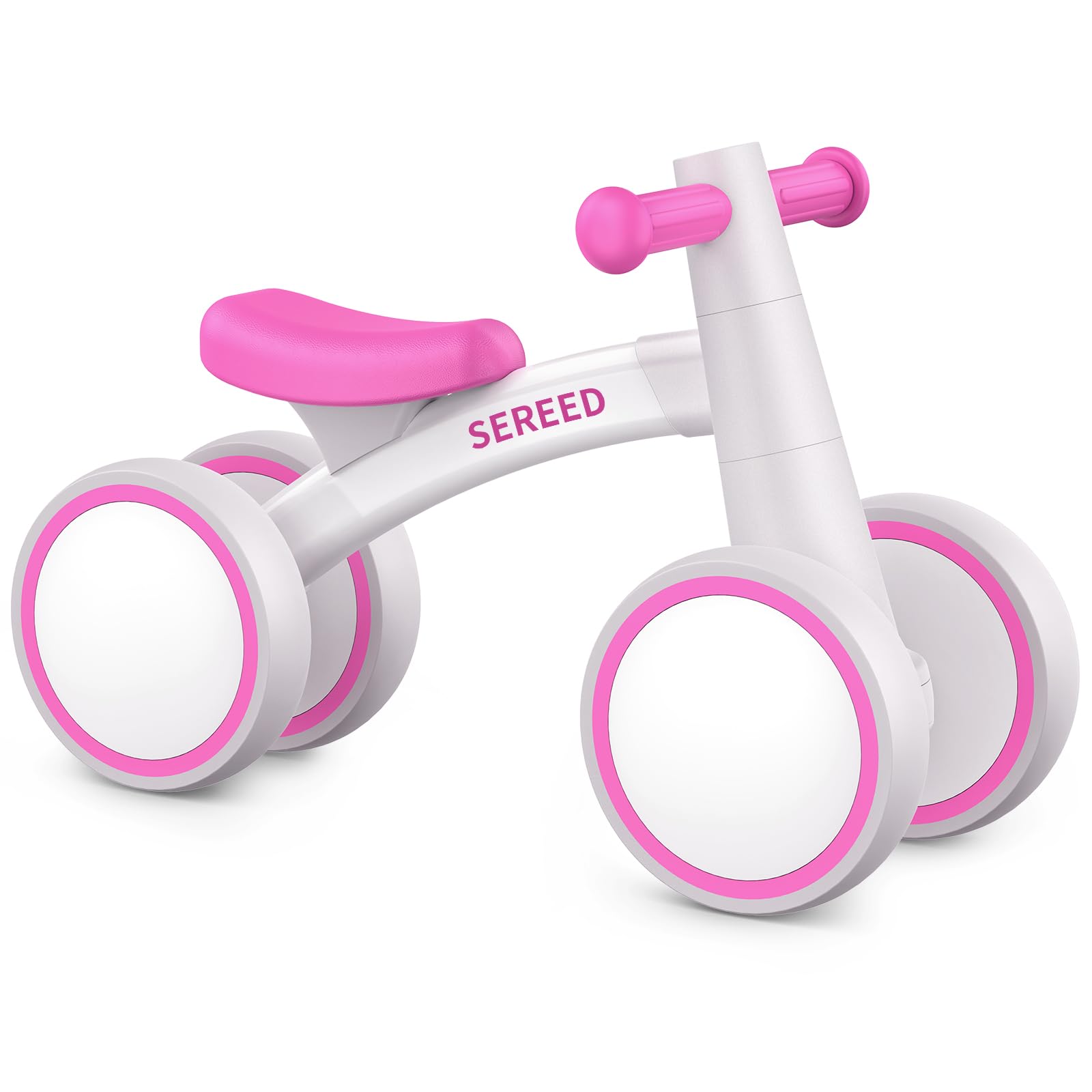 SEREED Baby Balance Bike for 1 Year Old Boys Girls 12-24 Month Toddler Balance Bike, 4 Wheels Toddler First Bike, First Birthday GiftsRecycled Claim Standard Blended