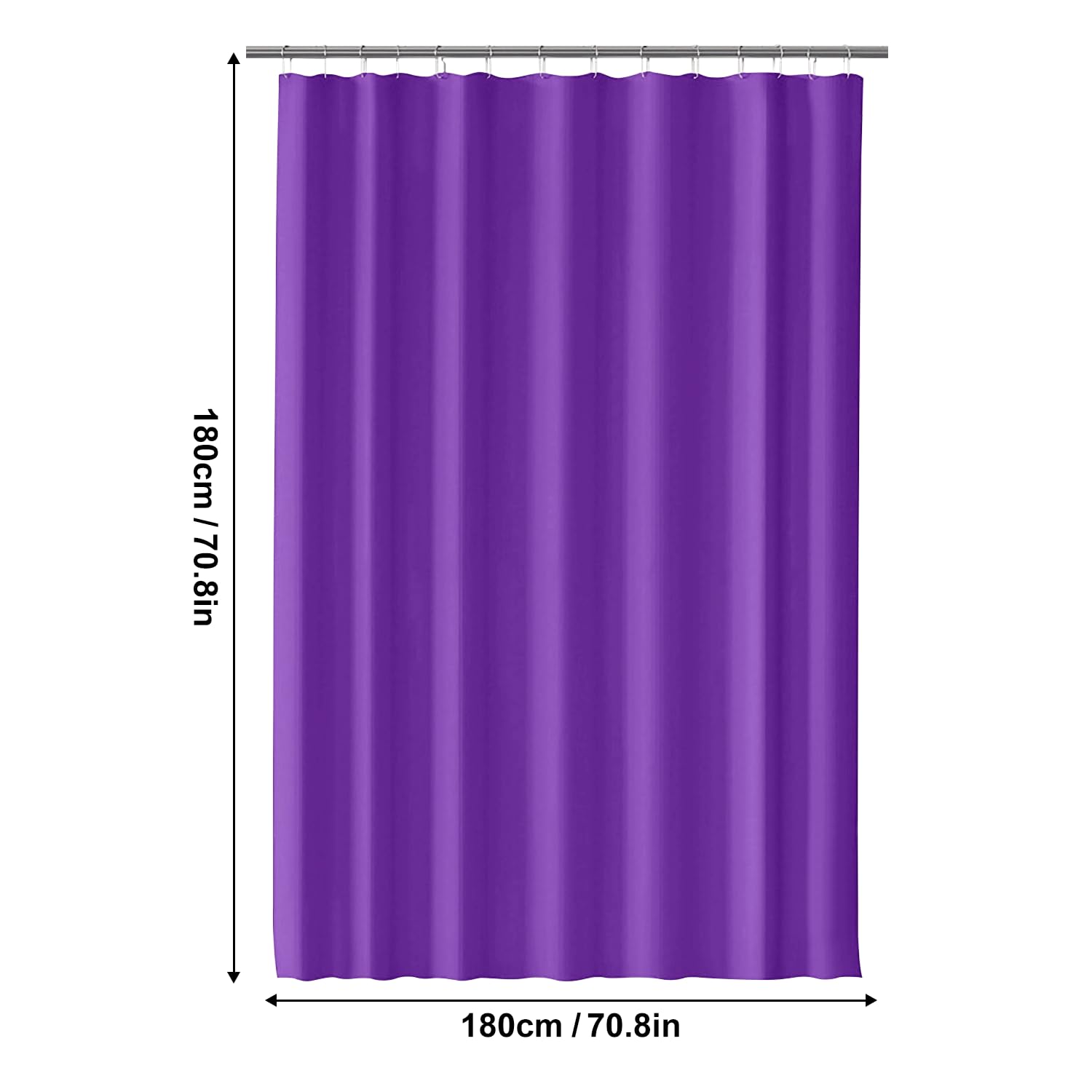 timecity Shower Curtain Liner Purple Bath Curtain with 3 Magnets Thickened Water Proof Quick Drying Shower Curtain Set with 12 White Hooks Plastic Shower Liner for Bathroom Shower,71x71inch