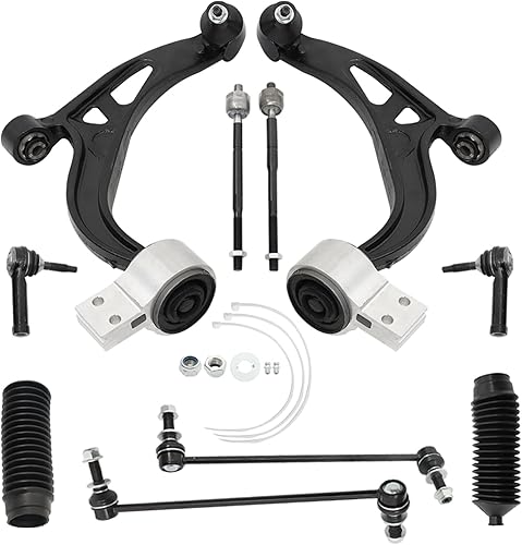 labwork Kit de suspensión de dirección de 10 piezas de brazo de control delantero inferior, conjunto de buje de rótula, conductor y pasajero, barra