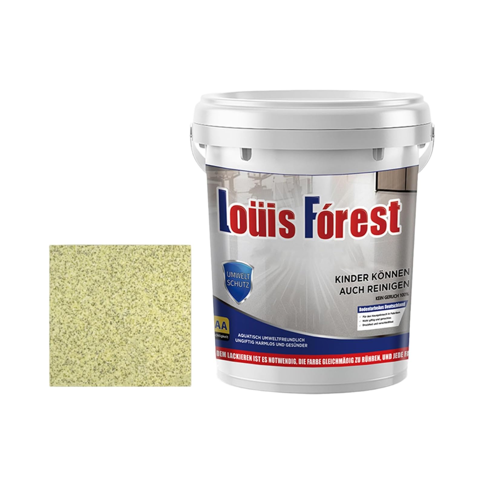 Epoxy Colored Sand Floor Paint, Louis Forest Epoxy Floor Paint, Colored Sand Self Leveling Coating, for High Gloss Marble Effect Garage Coating, Interior Waterproof (Yellow)