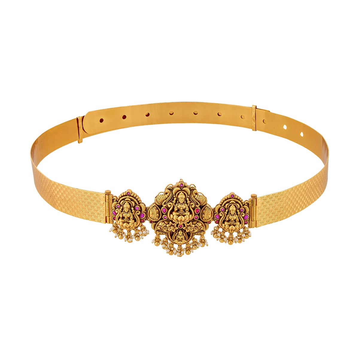 kushal's Fashion Jewellery Ruby Gold Plated Antique Kamarbandh Waist Belt for Women | Adjustable Patti | Bridal, Bridesmaid & Occasion Wear - 470457-picture-38