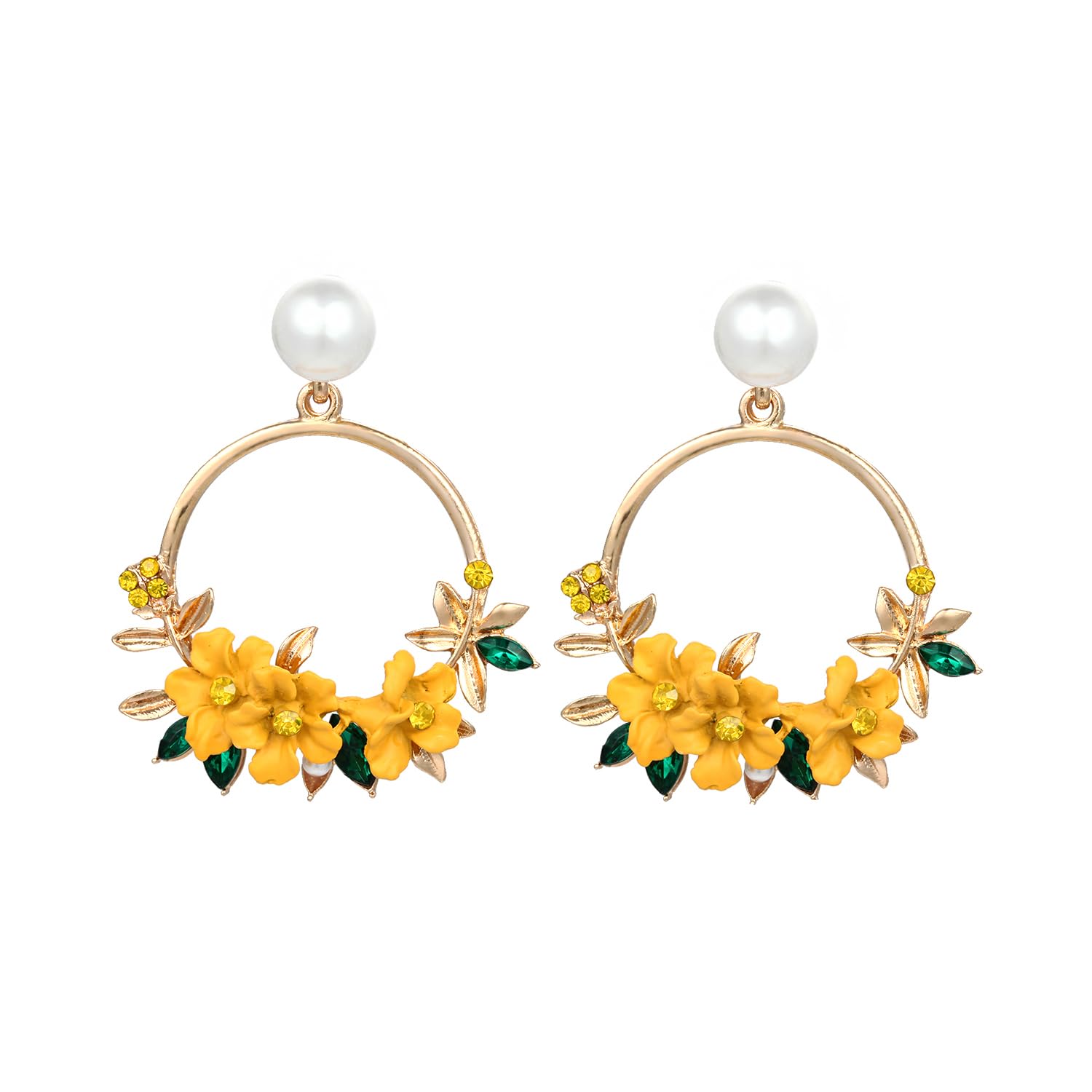 Yellow Chimes Earrings for Women and Girls Drop Earrings Yellow Floral Designed Circle Drop Earrings Birthday Gift for girls and women Anniversary Gift for Wife (B0CKKZDHF6) Amazon Price History, Amazon Price Tracker