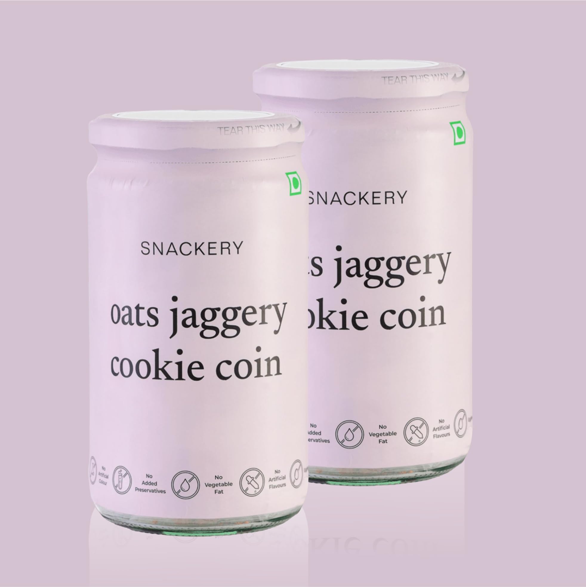 Snackery Oat Jaggery Cookies 150gm each, Pack of 2