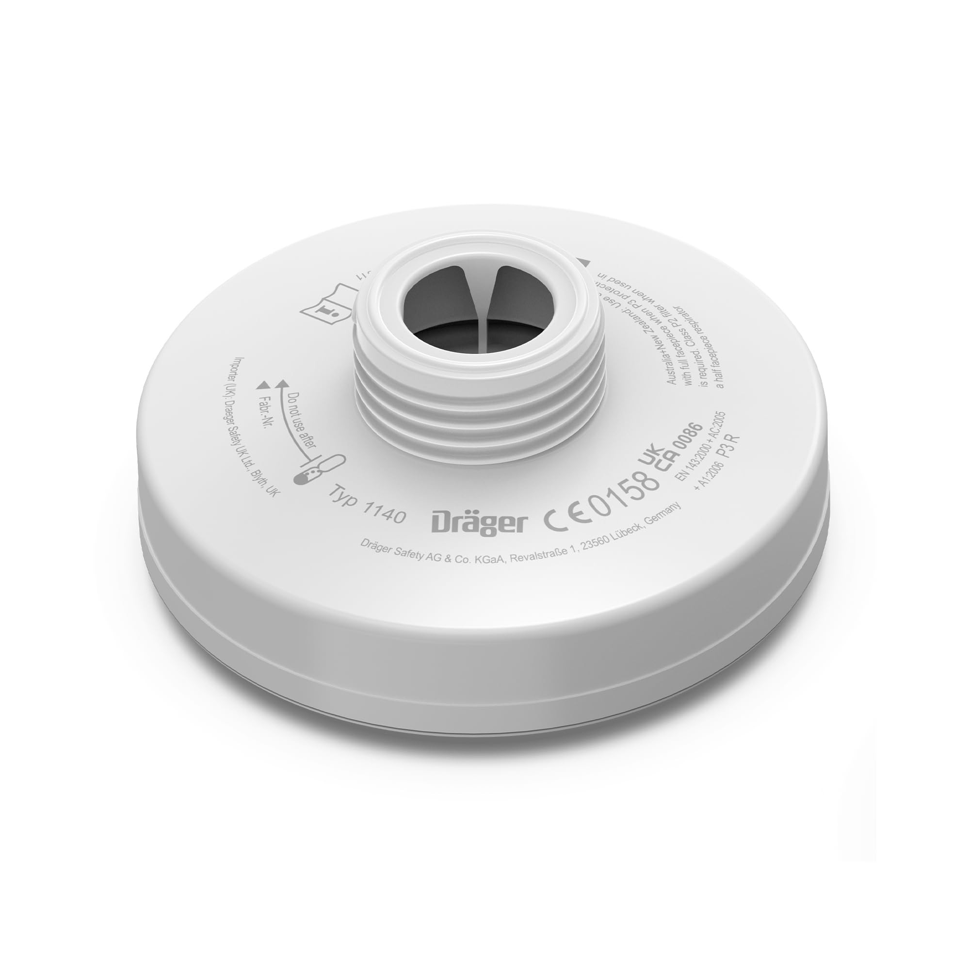 Dräger White Rd40 P3 Particle Filter With Standard Rd 40 Connection For Construction Or Diy Purposes, Against Dust, Bacteria, Viruses