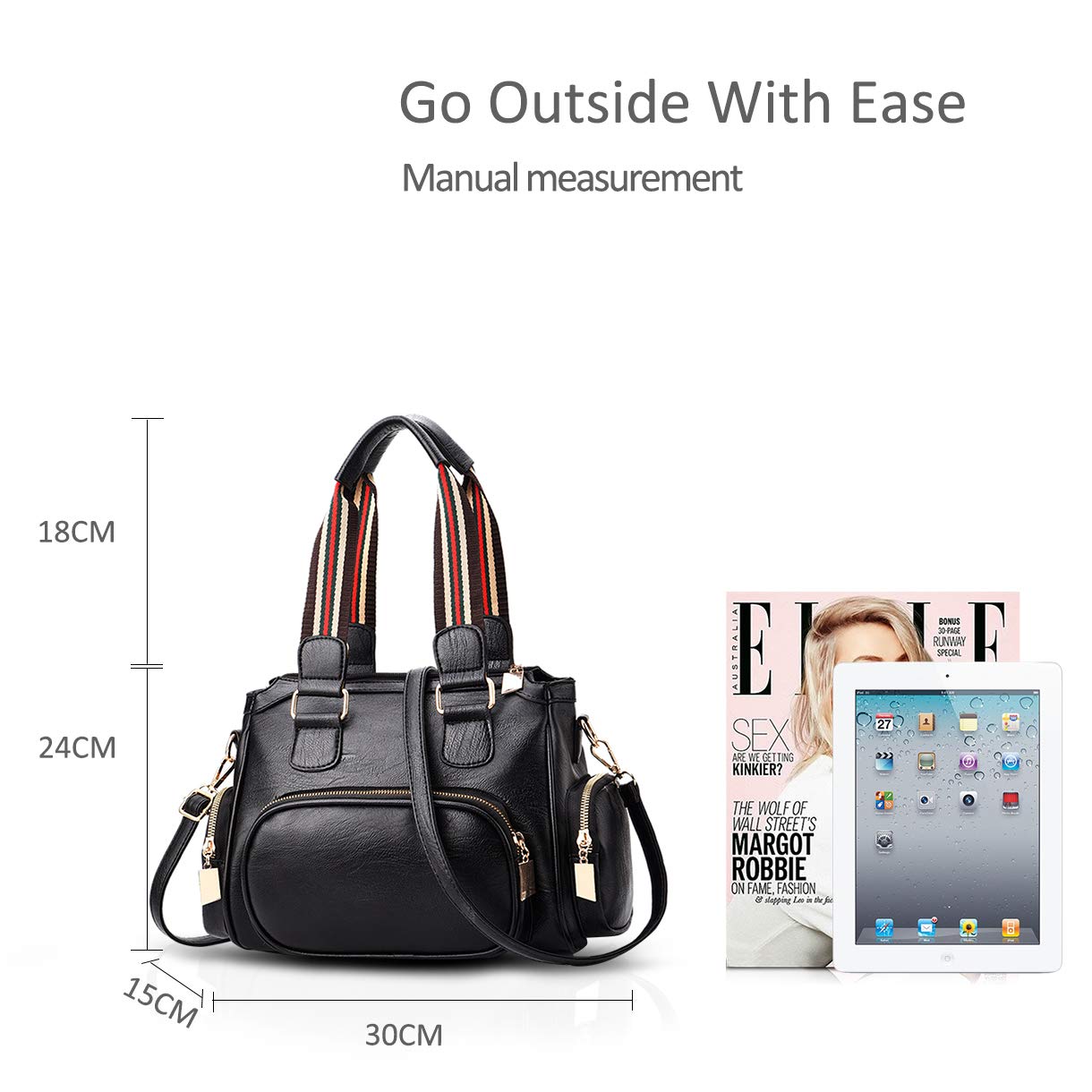 WolFum Nuove borse a mano da donna e borsa a tracolla Borsa a tracolla in morbida pelle con tasche multiple Raddoppia il comfort