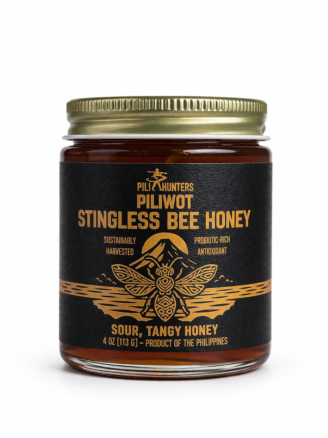 Pili Hunters - Kiwot Stingless Bee Honey, Delicious Premium Sweet and Sour Wild Harvested Raw Honey, Fermented, All Natural, Non-GMO Rainforest Superfood (4 oz. Jar)