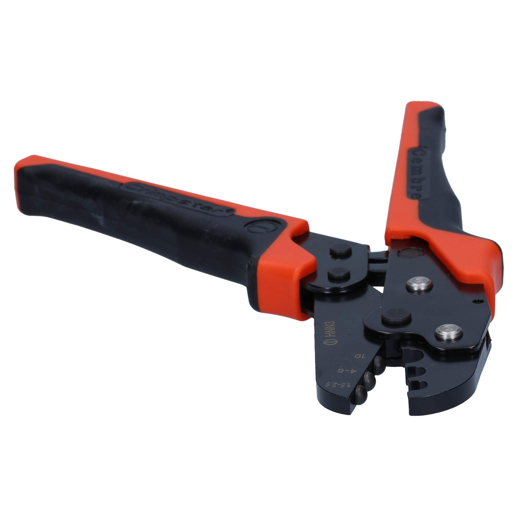 Meschan Pinza a Crimpare HNN3 per Capicorda e Connettori in Nylon 1,5-10mm² | Utensile manuale meccanico con impugnatura ergonomica antiscivolo, blocco di emergenza e ganasce in acciaio temperato.