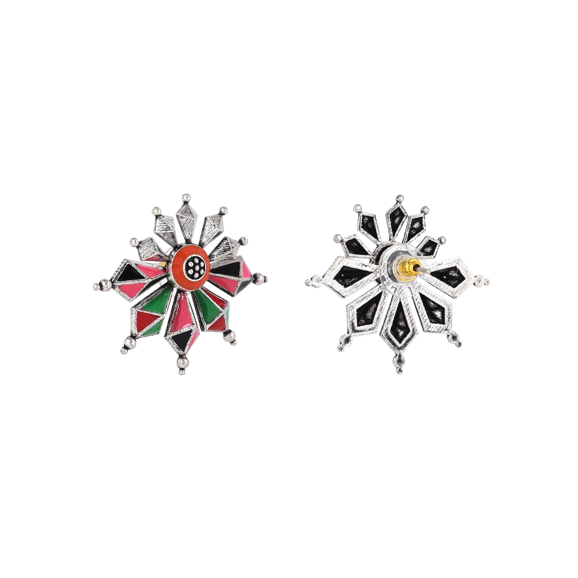 Folklore Enamel Edgy Earrings