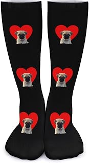 Lsjuee Bulldog Heart Unisex Compression Socks Thick High Socks Warmer Long Socks