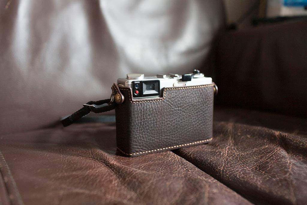 Amazon.com : Handmade Genuine Real Leather Half Camera Case Bag