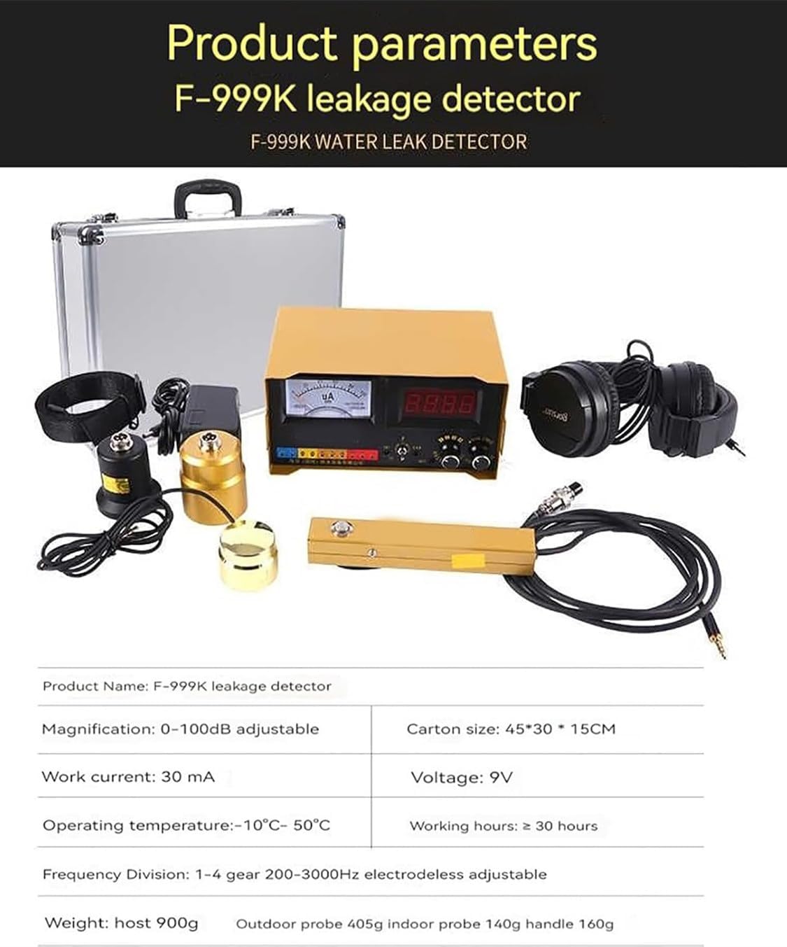 Underground Water Leak Detector Kit - Electric Pipe Leak Sensor with Earphones for Home & Outdoor Use - Accurate Leak Detection Tool for Plumbing Issues