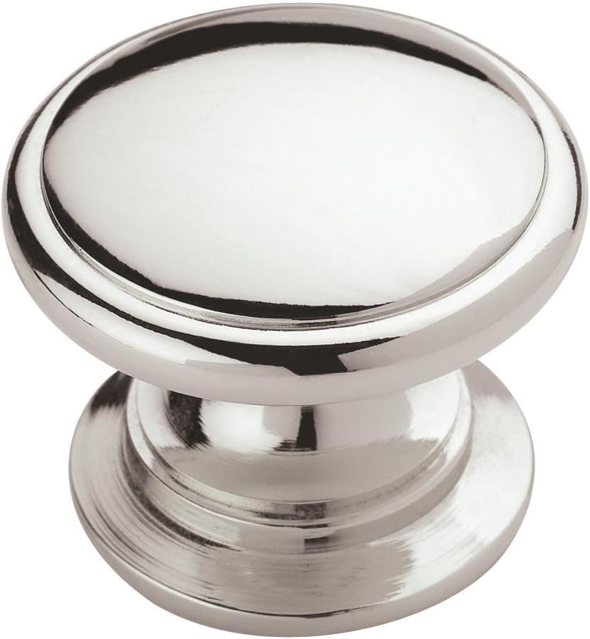 Amerock | Cabinet Knob | Polished Chrome | 1-1/4 inch (32 mm) Diameter | Ravino | 10 Pack | Drawer Knob | Cabinet Hardware