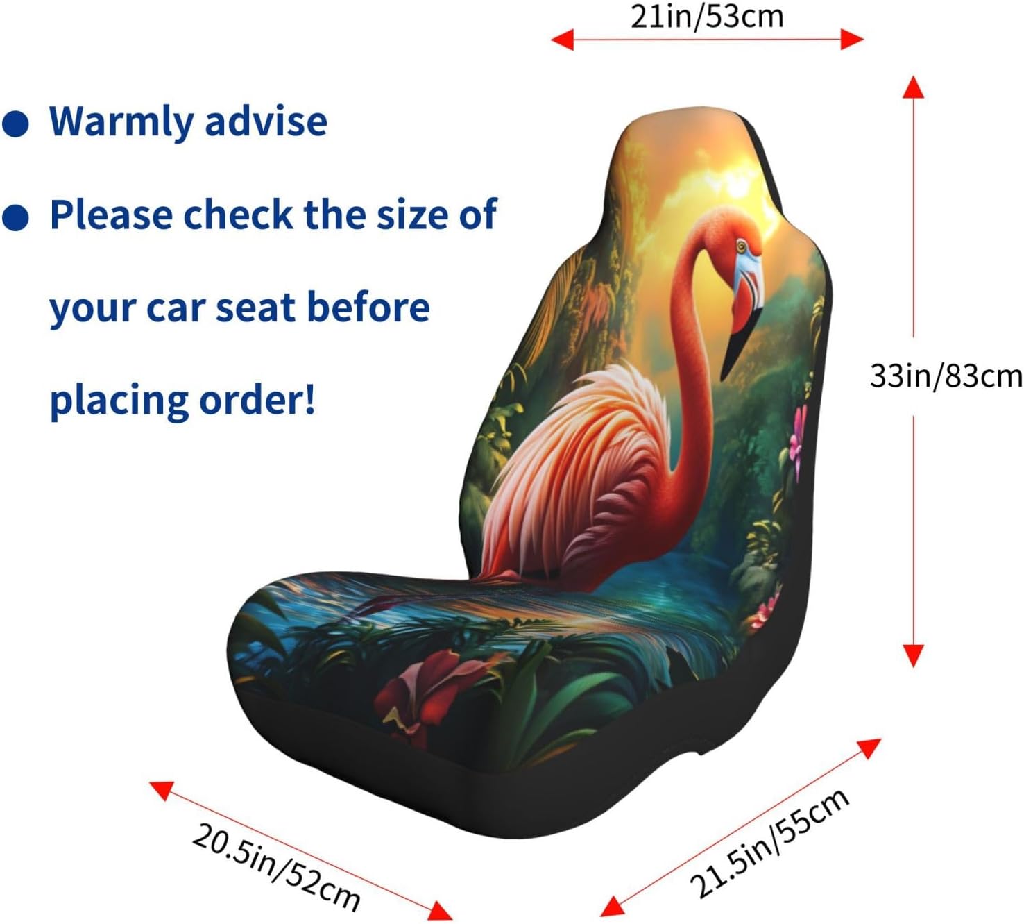 Tropical Jungle Flamingo Car Seat Covers Universal Auto Seat Cushion Protector Automotive Interior Decoration for Cars SUV Truck Sedan