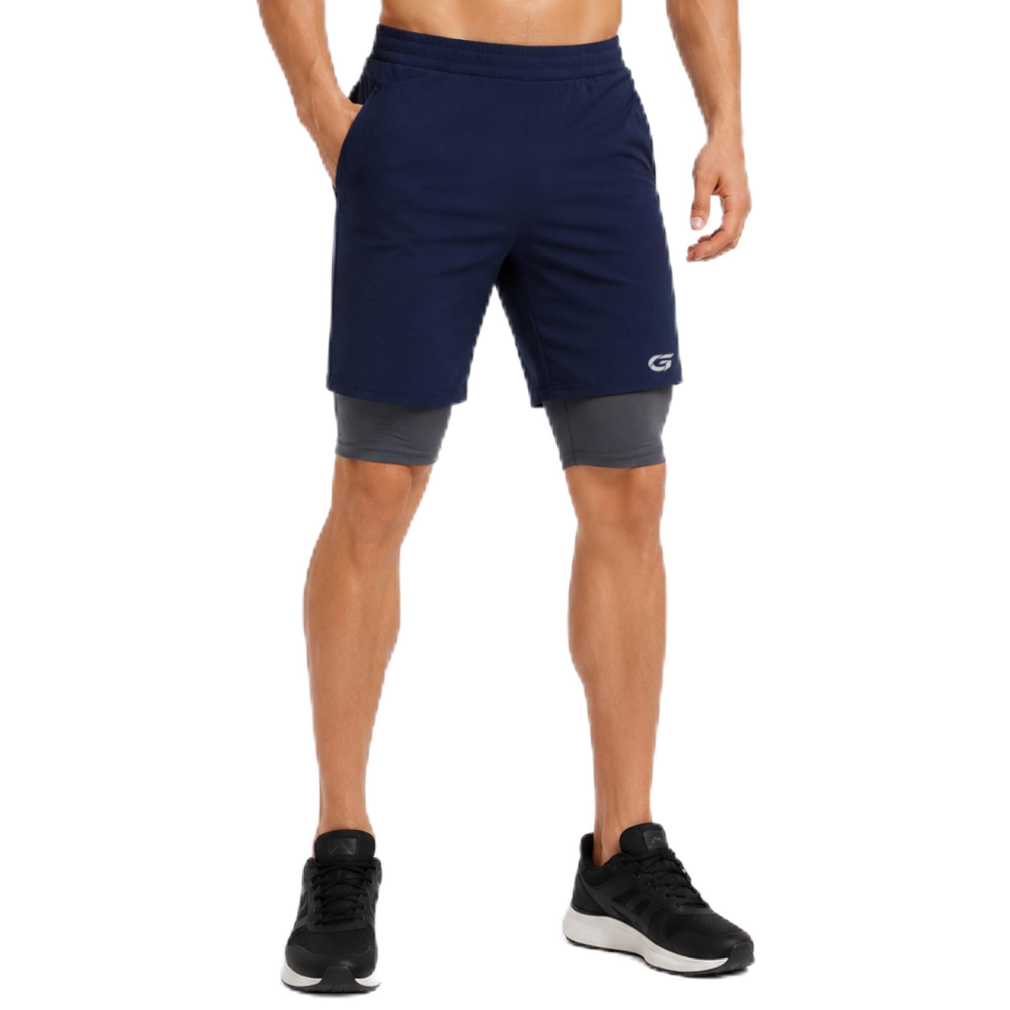 gymific Men's 2 in 1 Running Shorts with Liner,Dry Fit Workout Shorts with Pockets-picture-50