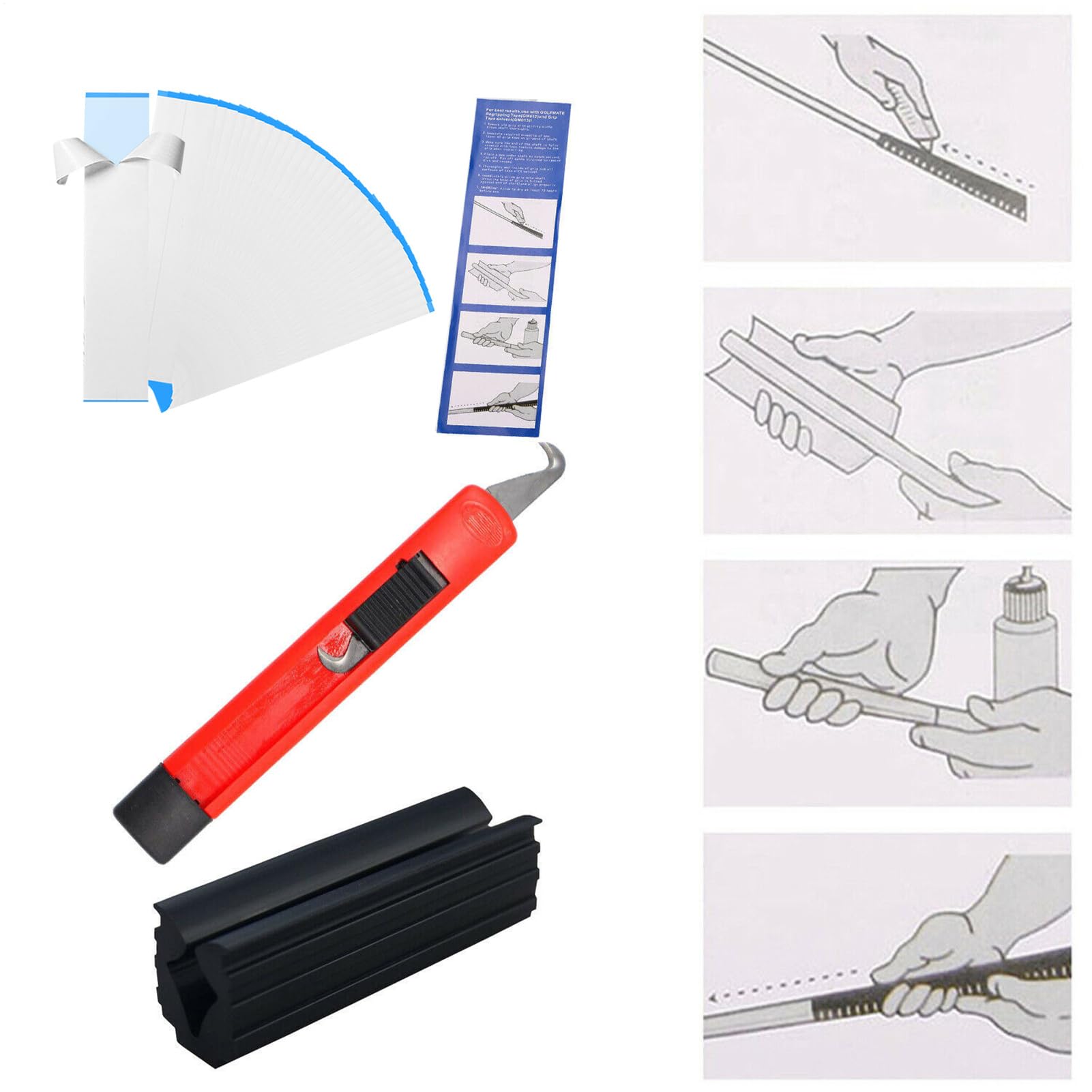 Golfschläger-Griff-Reparatur-Kits, Golfschläger-Greifer-Werkzeuge | 5oz Greiflösungsmittel | 5 oz sicheres Griff-Lösungsmittel, 15 Papierkegel, Greifwerkzeug