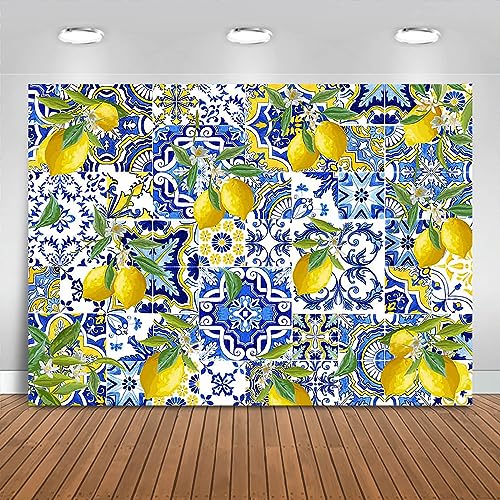 Fondo fotográfico Limones 240x180 cm azul miniatura 1